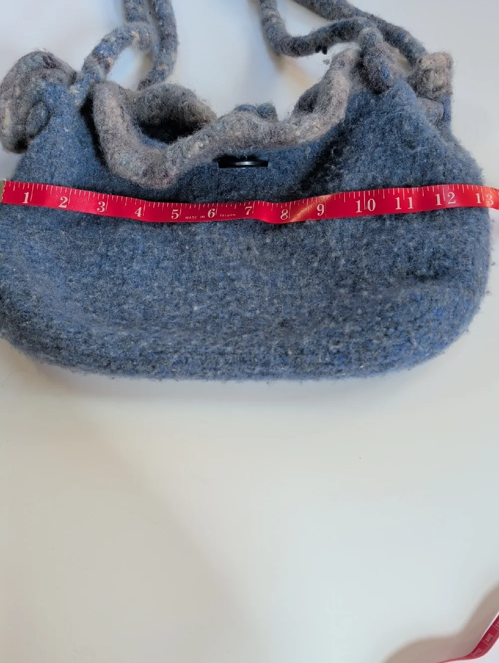 Felted Blue And Gray Shoulder Bag